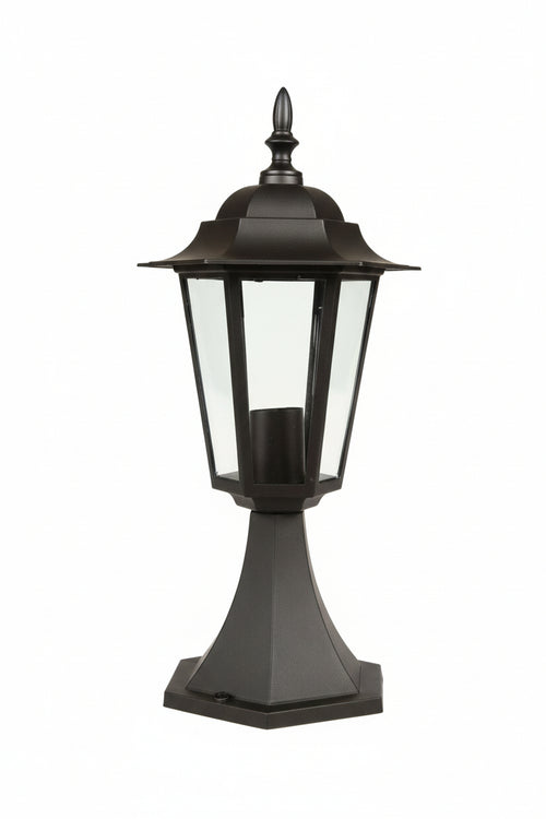 Lanterna Con Supporto Da Appoggio Modello Berlino 60W Ip44 Mm.192X192X375H. Colore Nero Syntesy