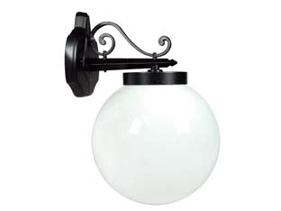 Lanterna Con Braccio Superiore Lavorato Modello Sfera 100W Ip44 Mm.290X383H. Colore Nero Syntesy