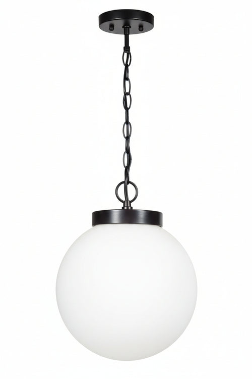 Lanterna Con Catena Modello Sfera 100W Ip44 Mm.250X940H. Colore Nero Syntesy