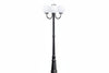 Lampione 3 Luci Su Palo Modello Sfera 3X100W Ip44 Cm.230H. Colore Nero Syntesy