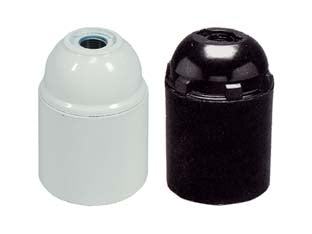Portalampada E27 Termoplastico Liscio- - Colore Bianco - 10 Pezzi