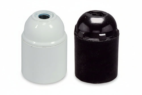 Portalampada E27 Termoplastico Liscio- - Colore Nero - 10 Pezzi