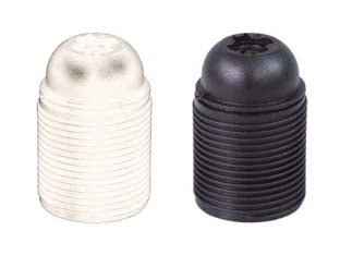 Portalampada E27 Termoplastico Filettato- - Colore Bianco - 10 Pezzi