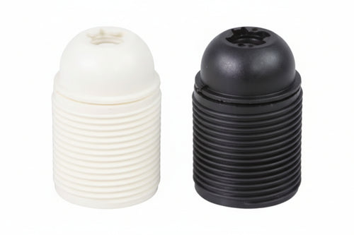 Portalampada E27 Termoplastico Filettato- - Colore Bianco - 10 Pezzi