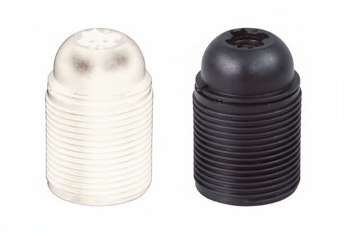 Portalampada E27 Termoplastico Filettato- - Colore Nero - 10 Pezzi