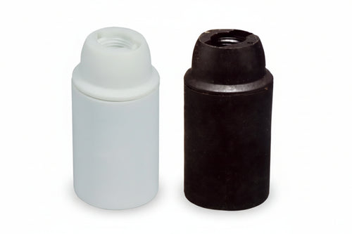 Portalampada E14 Termoplastico Liscio- - Colore Bianco - 10 Pezzi