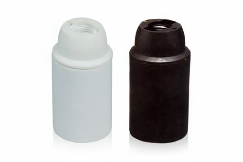 Portalampada E14 Termoplastico Liscio- - Colore Nero - 10 Pezzi