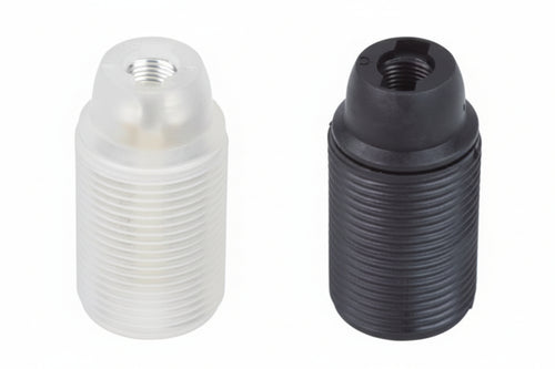 Portalampada E14 Termoplastico Filettato- - Colore Nero - 10 Pezzi