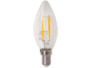 Lampada Filo Led Oliva Chiara E14- - 4W E14 - 2700 °K Calda - 470Lm - 320 ° - 5 Pezzi Duracell Lighting