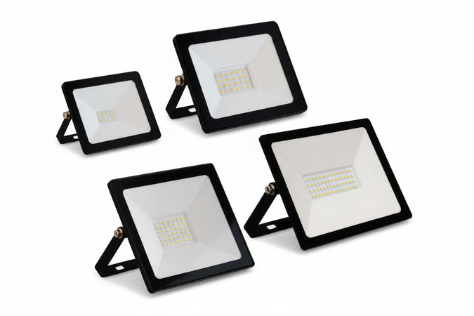 Proiettore Led Ip65 Nero- - 10W - 4000 °K Naturale - 800 Lm - 98X30X70H - 2 Pezzi