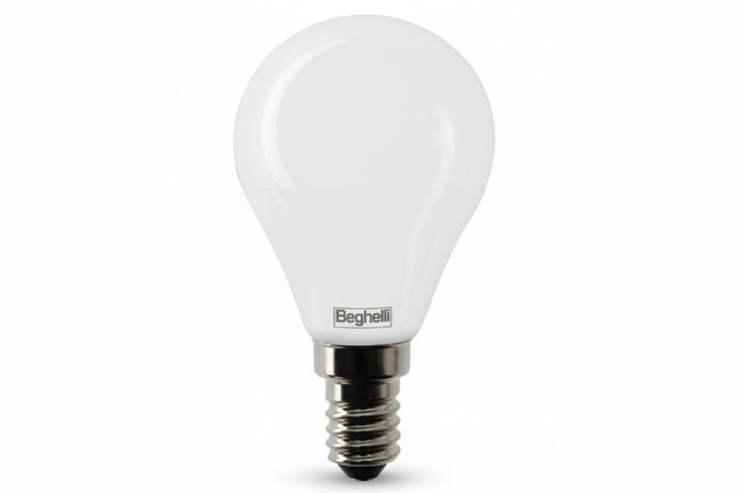 Lampada Led Sfera Tuttovetro E14- - 5W - 4000 °K Naturale - 600 Lm - 45X80H - 5 Pezzi Beghelli