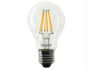 Lampada Filo Led Goccia Zafiro E27- - 12W - 4000 °K Naturale - 1600 Lm - 60X108H - 2 Blister Beghelli