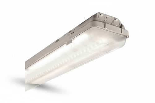 Plafoniera Stagna Senza Tubi Led Saving Stagna 2 Tubi Da 18W Mm.1264X121X82H Beghelli