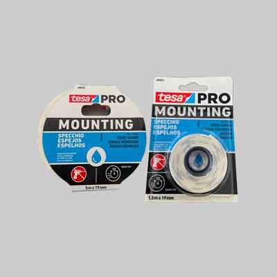 Nastro Biadesivo ' Mounting Specchi' Tesa Mm 19X5 Mt - Col. Bianco