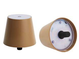 Lampada Da Tavolo A Led Ricaricabile A Tappo Bronzo Mm.105X90H. Syntesy