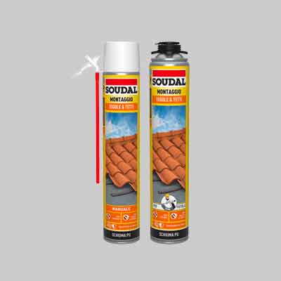 Schiuma Poliuretanica Tegole E Tetti Soudal 750 Ml - Pistola - Soudal