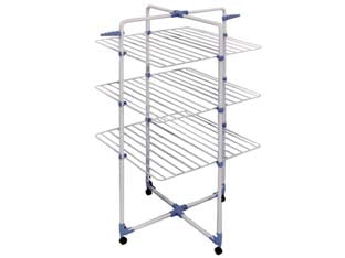 Stendibiancheria Modular 3 3 Piani In Acciaio Trattato Mt.30 Cm.71X71X132H. Gimi