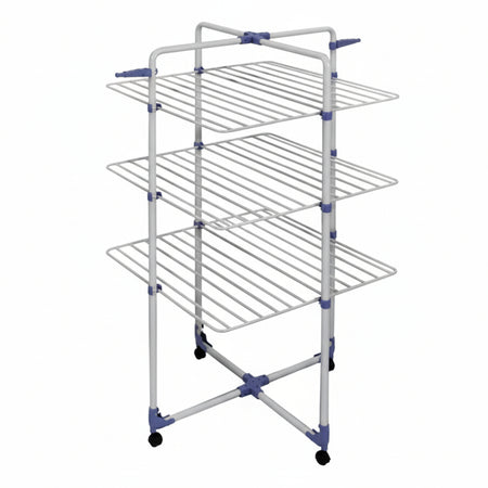 Stendibiancheria Modular 3 3 Piani In Acciaio Trattato Mt.30 Cm.71X71X132H. Gimi