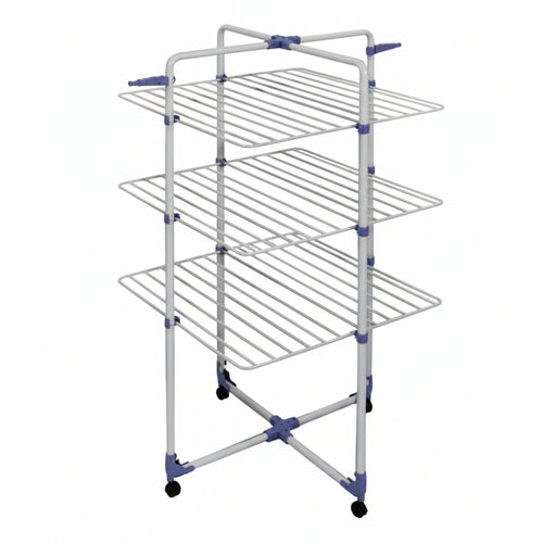 Stendibiancheria Modular 3 3 Piani In Acciaio Trattato Mt.30 Cm.71X71X132H. Gimi