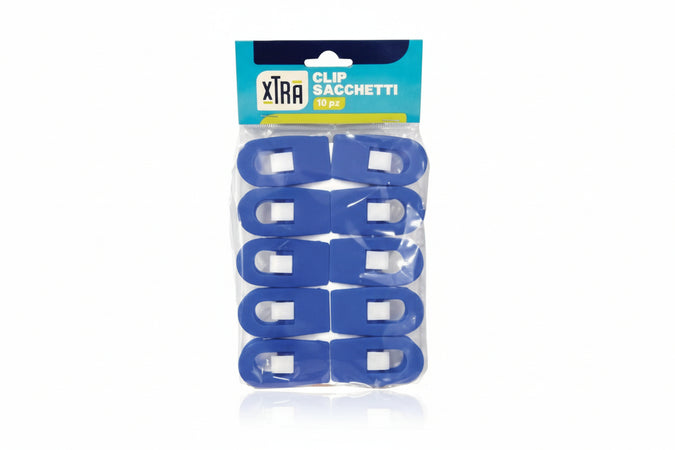 Clip Per Sacchetti- - Confezione Da 10 Pz. - 12 Pezzi Xtra