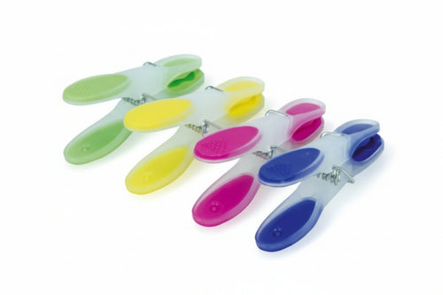 Mollette Biancheria Flower Soft In Plastica Con Grip Morbido- - In Busta Da Pz.12 - 12 Blister Lady Doc