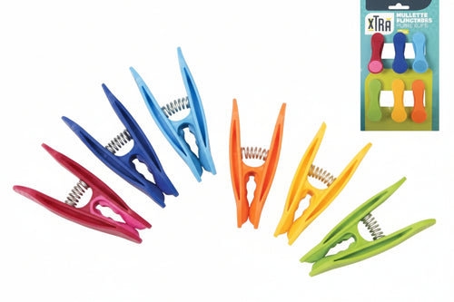 Mollette Biancheria Point Soft In Gomma Termoplastica- - In Confezione Da Pz.6 - 12 Blister Xtra