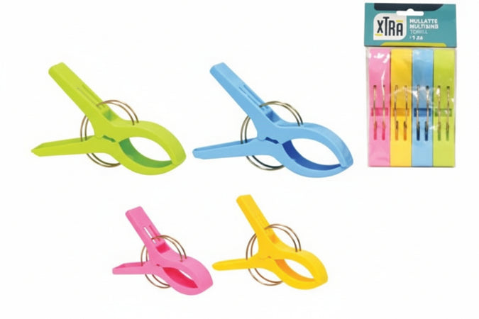 Mollette Multiuso Towel In Polipropilene- - Cm.15X2,7 In Confezione Da Pz.4 - 10 Blister Xtra