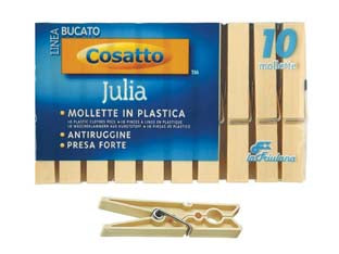 Mollette Julia Avorio Polipropilene E Molla Acciaio Zincato Pz.10 - 10 Confezione Cosatto