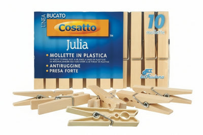 Mollette Julia Avorio Polipropilene E Molla Acciaio Zincato Pz.10 - 10 Confezione Cosatto