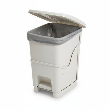 Pattumiera Rattan Bianco Lt.6 Art.440- - Cm.20X25X28H. - Lt.6 - 14 Pezzi Dea Home