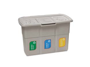 Pattumiera Ecopat 3 Scomparti Per Raccolta Differenziata Art.433- - Cm.75X37X50H. - 5 Pezzi Dea Home