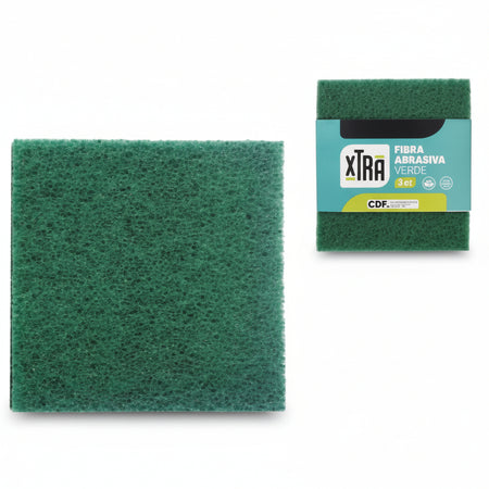 Fibra Abrasiva Verde Pz.3- - Cm.15X13,5X0,8 - 25 Confezione Xtra