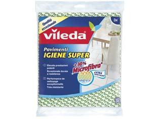 Vileda Panno Pavimenti Igiene Super Pz.3 Cm.50X45 - 5 Pezzi Vileda