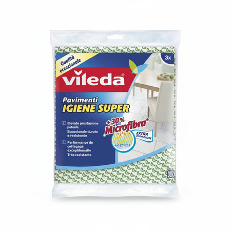 Vileda Panno Pavimenti Igiene Super Pz.3 Cm.50X45 - 5 Pezzi Vileda