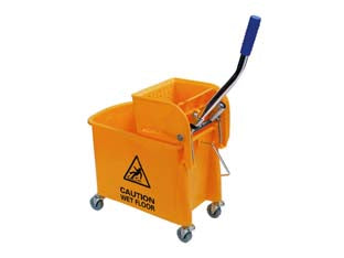 Carrello Lavapavimento Mocio Strizzatore Clean Warning Lt.20 Di Capienza Cm.63X27X67H. Xtra