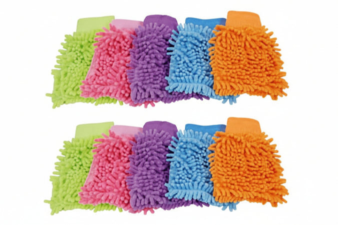 Guanto Doppio In Microfibra Su Entrambi I Lati- - Misura 10 - 5 Pezzi Xtra