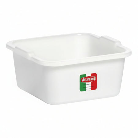 Bacinella Quadra In Polietilene Bianca- - Cm.30X30X12,5 Da Lt.7 - 5 Pezzi Stefanplast