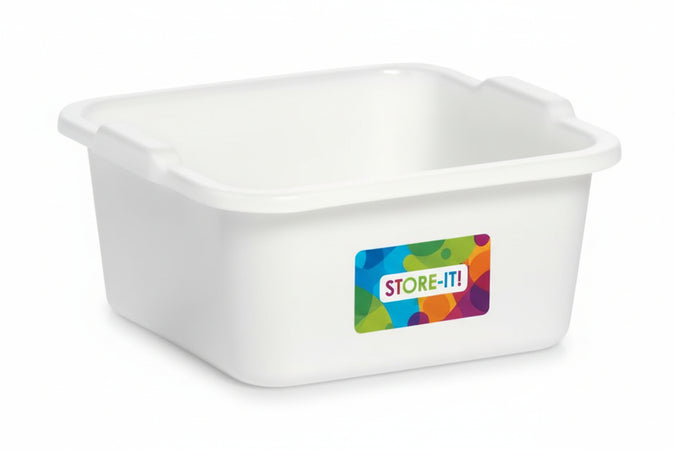 Bacinella Quadra In Polietilene Bianca- - Cm.38X38X16 Da Lt.16 - 5 Pezzi Stefanplast