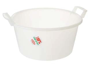 Bacinella Tonda In Polietilene Colore Neutro- - Ø Cm.30X15,5H. Da Lt.7 - 4 Pezzi Stefanplast