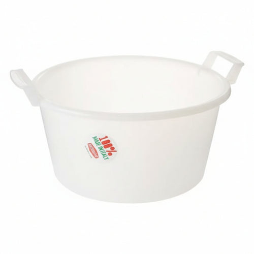 Bacinella Tonda In Polietilene Colore Neutro- - Ø Cm.35 Da Lt.13 - 4 Pezzi Stefanplast