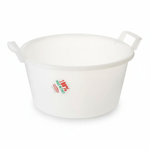 Bacinella Tonda In Polietilene Colore Neutro- - Ø Cm.45 Da Lt.20 - 2 Pezzi Stefanplast