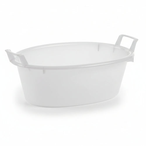 Bacinella Ovale In Polietilene Bianca- - Ø Cm.50X18 Da Lt.16 - 3 Pezzi Stefanplast