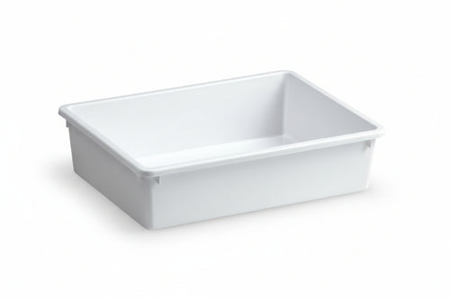 Bacinella Per Frigo In Polipropilene Bianca- - Cm.50X35X12H. Lt.15 - 5 Pezzi Stefanplast