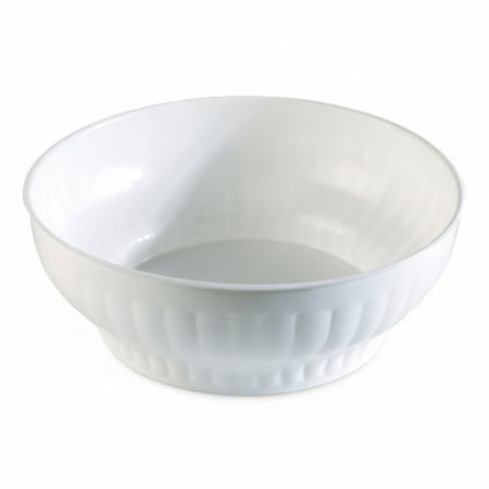 Insalatiera Costolata In Plastica Bianca- - Ø Cm.18 - 10 Pezzi Stefanplast