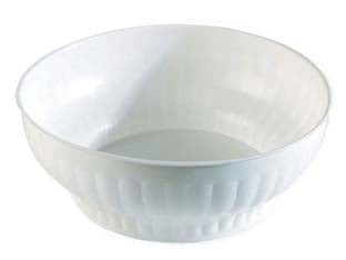 Insalatiera Costolata In Plastica Bianca- - Ø Cm.24 - 10 Pezzi Stefanplast