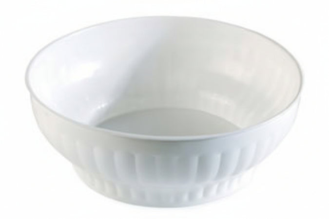 Insalatiera Costolata In Plastica Bianca- - Ø Cm.30 - 5 Pezzi Stefanplast