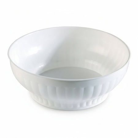 Insalatiera Costolata In Plastica Bianca- - Ø Cm.34 - 5 Pezzi Stefanplast