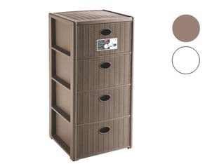 Cassettiera Elegance In Polipropilene Cm.40X40X80H. Colore Tortora Stefanplast