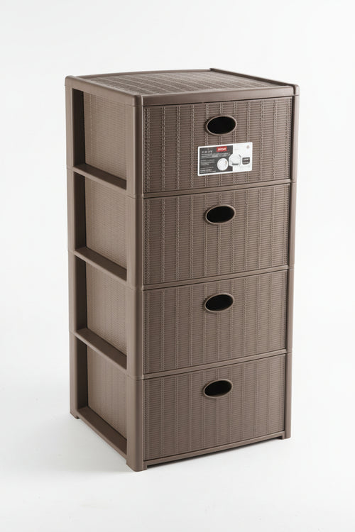 Cassettiera Elegance In Polipropilene Cm.40X40X80H. Colore Tortora Stefanplast
