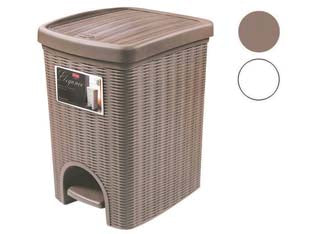 Pattumiera Da Bagno Elegance In Polipropilene Lt.6- - Cm.20,5X20,5X28H. - Colore Tortora - 2 Pezzi Stefanplast